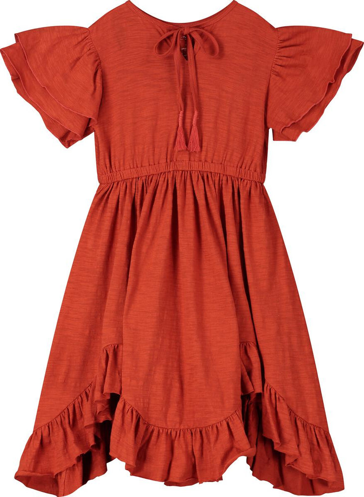 Zion Ruffle Hem Midi Dress - Select Size
