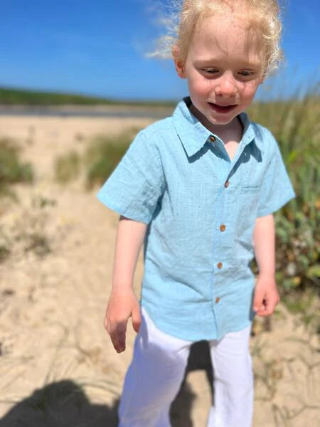 Newport Blue Boys Short Sleeve Shirt - Select Size