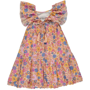 Joplin Dress in Peach Retro Floral - Select Size
