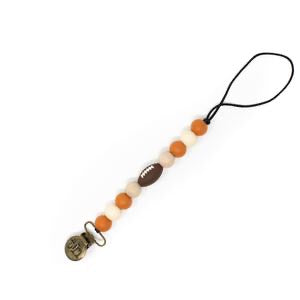 Grande Football Pacifier Clip - Choose Aggie Red Wine or Longhorn Burnt Orange