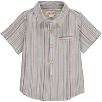 Pier Pink Multi Stripe Short Sleeved Shirt - Select Size