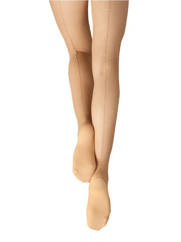 3400 Caramel Professional Fishnet Tights With Seams - Select Size