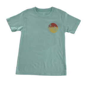 Woody Sunset Front & Back Short Sleeve Sea Glass Tee - Select Size