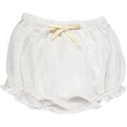 Aria / Raelynn White Cotton Gauze Sleeveless Ruffle Top & Bloomer Set - Select Size