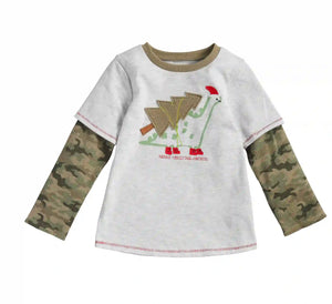 Dino Camo Christmas Tee - Select Size