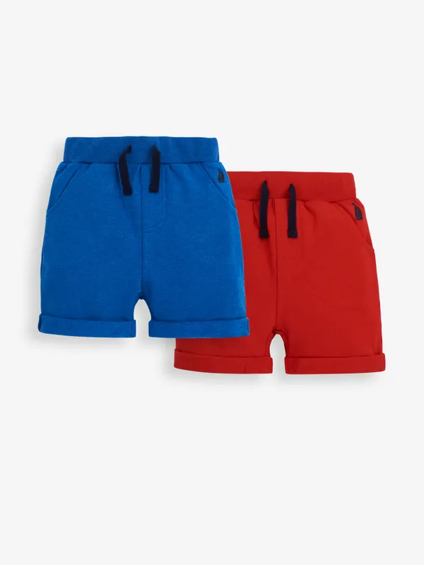 Jogger Shorts 2-Piece Set in Cobalt Blue & Red - Select Size