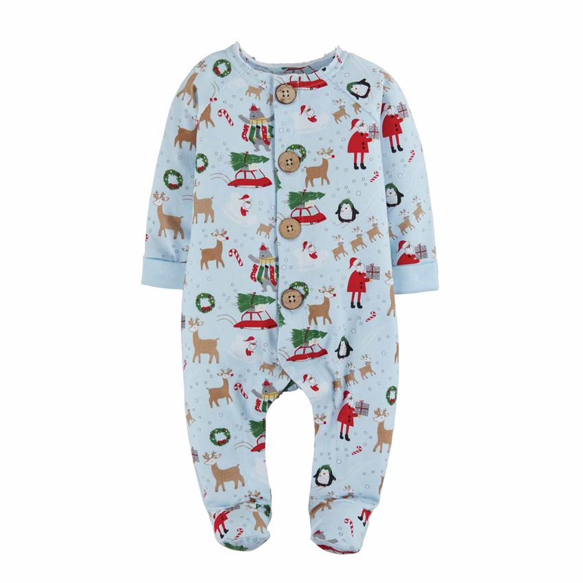 Christmas Print Infant Boy Sleeper - Select Size