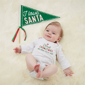 My First Christmas Crawler & Flag Set - Choose Red or Green
