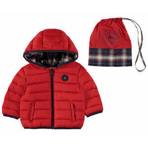 Red Padded Boy’s Coat With Bag - Select Size