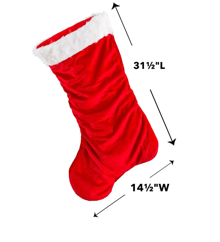 Super-Sized Red Velveteen Christmas Stocking