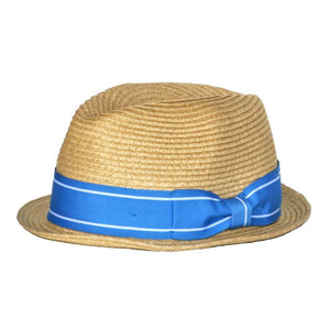 Born To Love Straw Fedora With Blue Band - Select Size