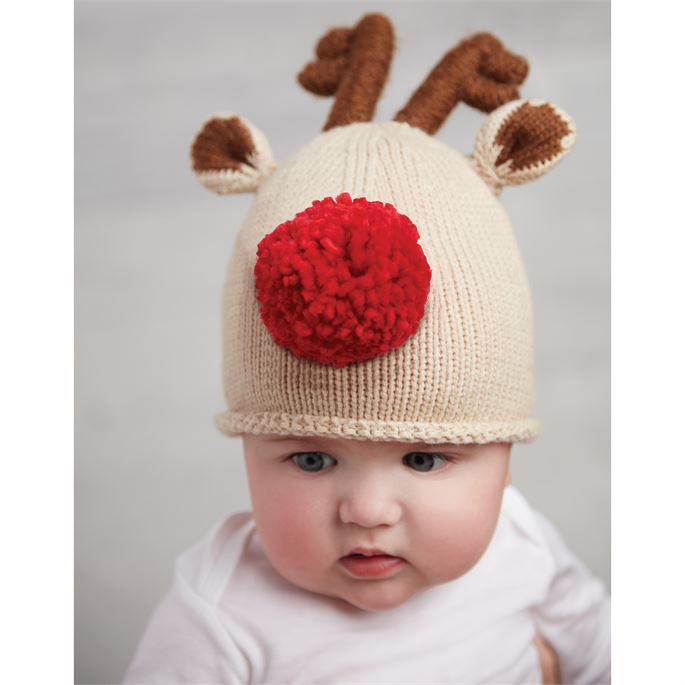 Boy Reindeer Knit Hat - Select Size