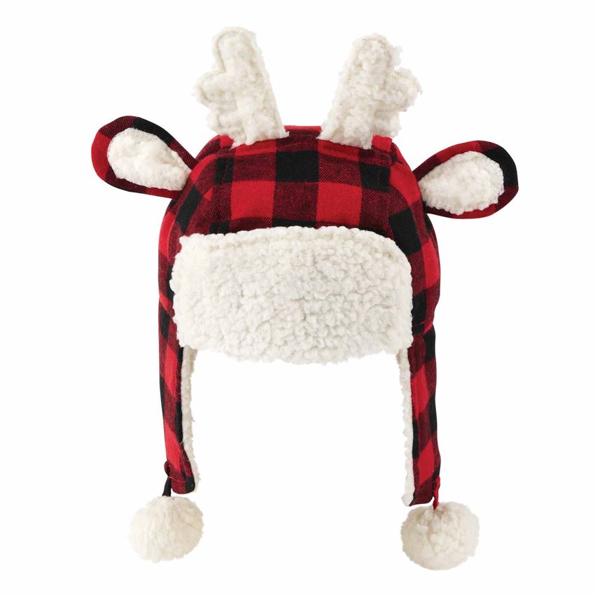 
            
                Load image into Gallery viewer, Buffalo Plaid Reindeer Hat - Select Size
            
        
