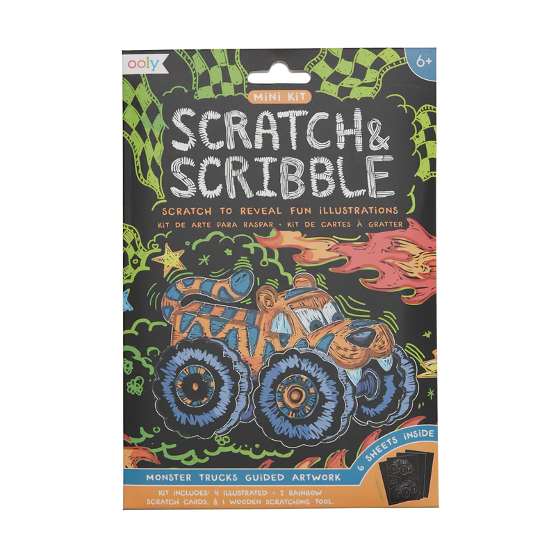 Monster Truck Mini Scratch & Scribble Art Kit