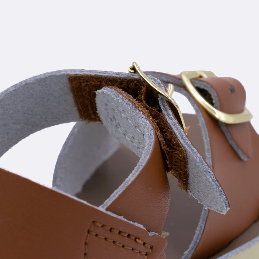 Tan Hook & Loop Surfer Salt Water Sandals - Select Size