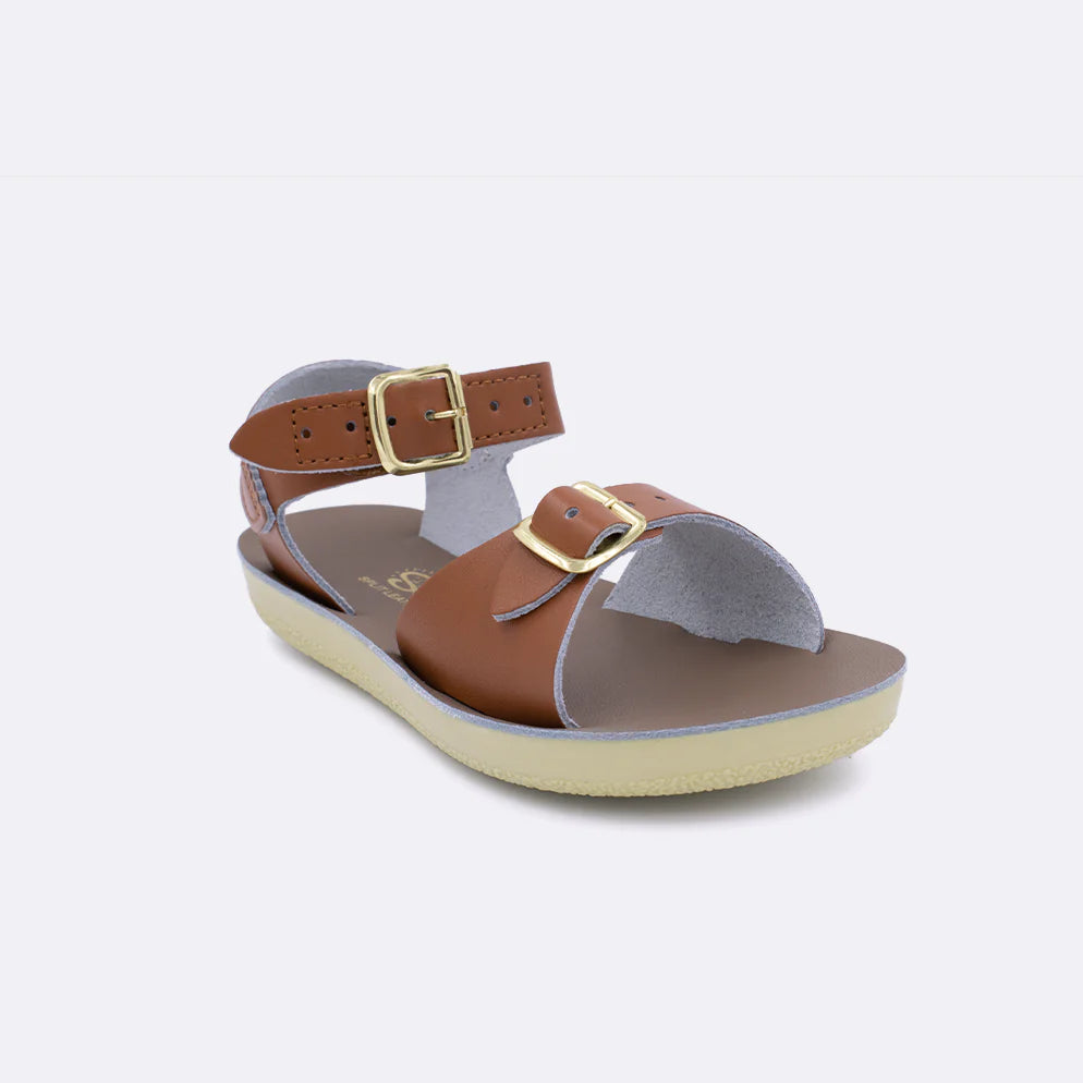 Tan Hook & Loop Surfer Salt Water Sandals - Select Size