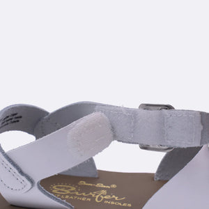 White Hook & Loop Surfer Salt Water Sandals - Select Size