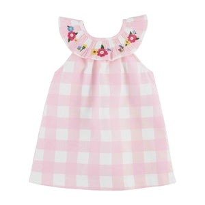 Pink Smocked Gingham Toddler Dress - Select Size