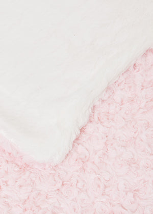 Baby Rose Faux Fur Rosette Baby Blanket