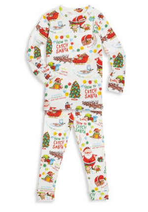How to Catch Santa Pajamas - Choose White Or Green Background