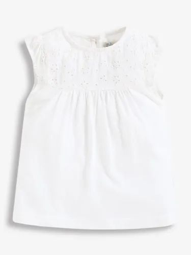 Pretty Embroidered White Top - Select Size