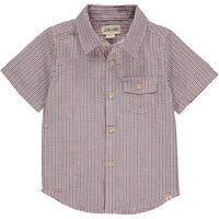 Newport Red & Black Seersucker Boys Short Sleeve Shirt - Select Size