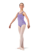 CL4175- Briar Girls Lace Mesh Tank Lilac Camisole Leotard - Select Size