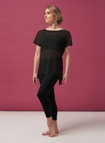 Z4182 - Ladies Haylee Mesh Tie Back T-Shirt (Black) - Select Size
