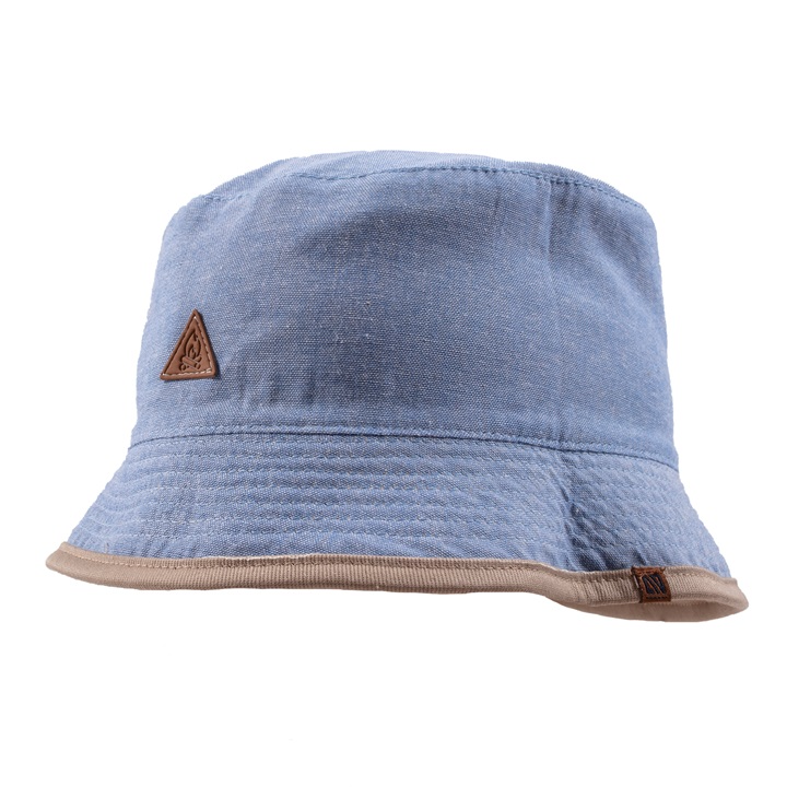 Noruk Taupe & Chambray Blue Reversible Fishing Hat - Select Size