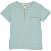 Dodger Sky Ribbed Henley Boys Tee - Select Size