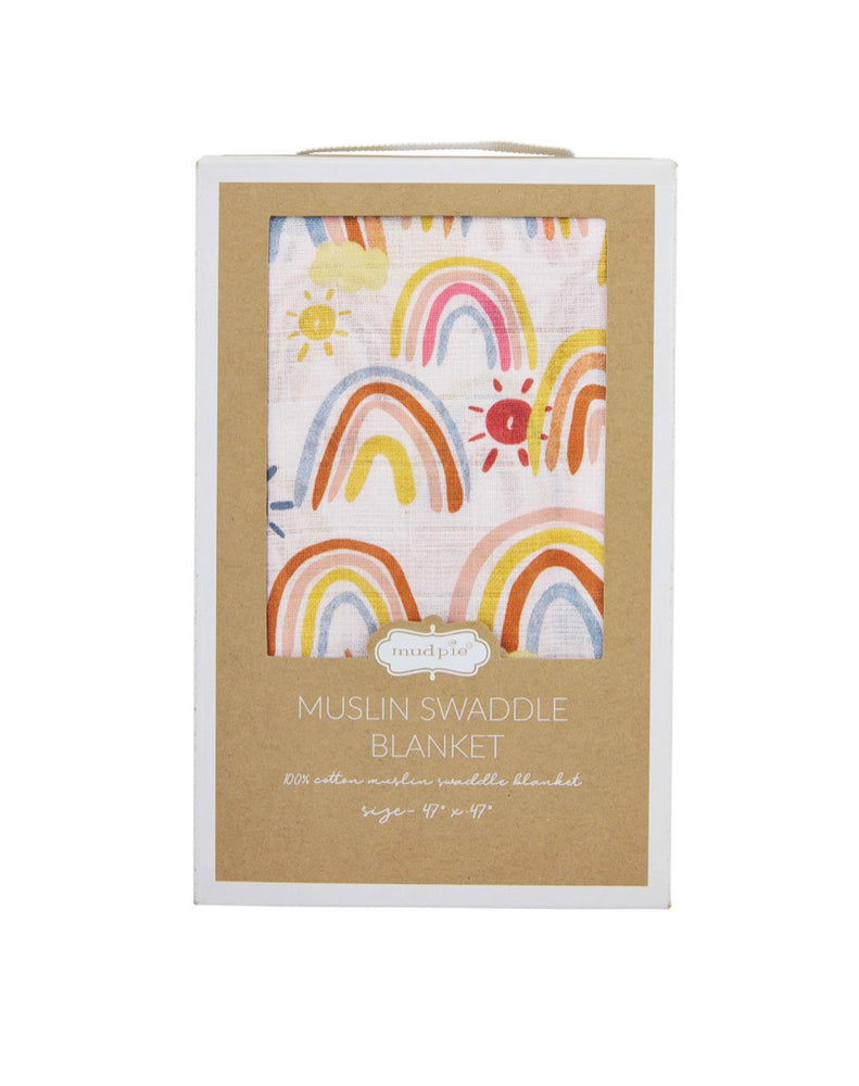 
            
                Load image into Gallery viewer, Rainbow &amp;amp; Sun Muslin Swaddle
            
        