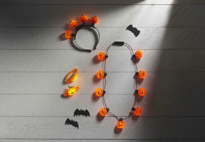 Light Up Jack-o-Lantern Accessories - Choose Headband, Necklace Or Bracelet