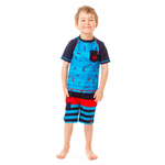 Noruk Blue Kayak Short Raglan Sleeve Rashguard Tee  - Select Size