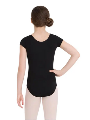 TB132C - Girl’s Short Sleeve Leotard in Black - Select Size