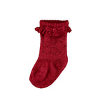 Red Knit Detail Infant Socks  - Select Size