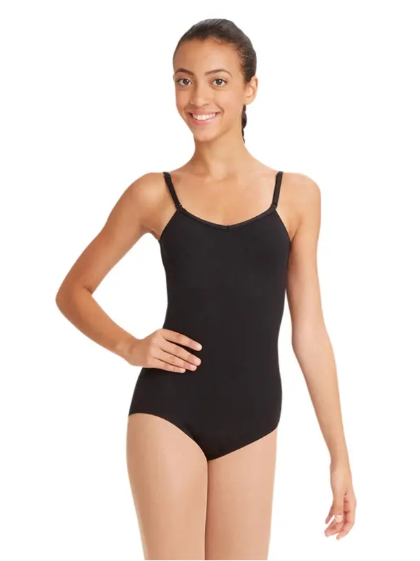 TB1420 - Ladies Camisole Leotard With Adjustable Straps in Black - Select Size