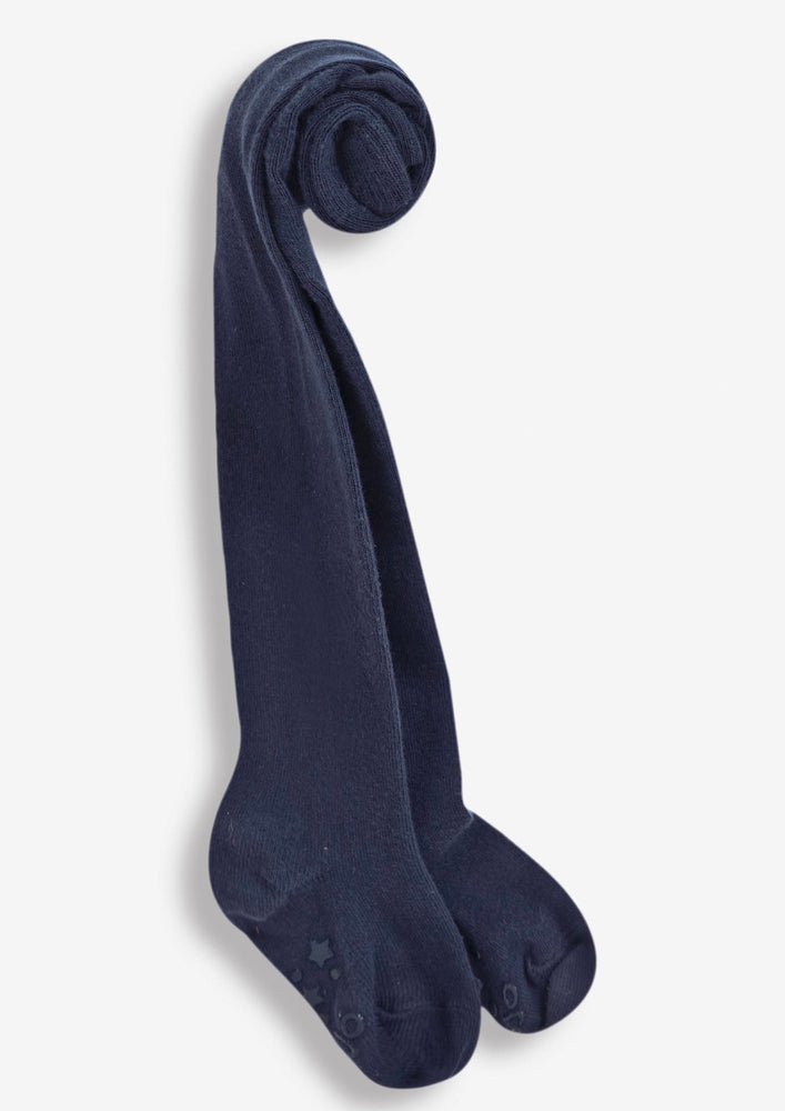 Navy Plain Cotton Rich Tights