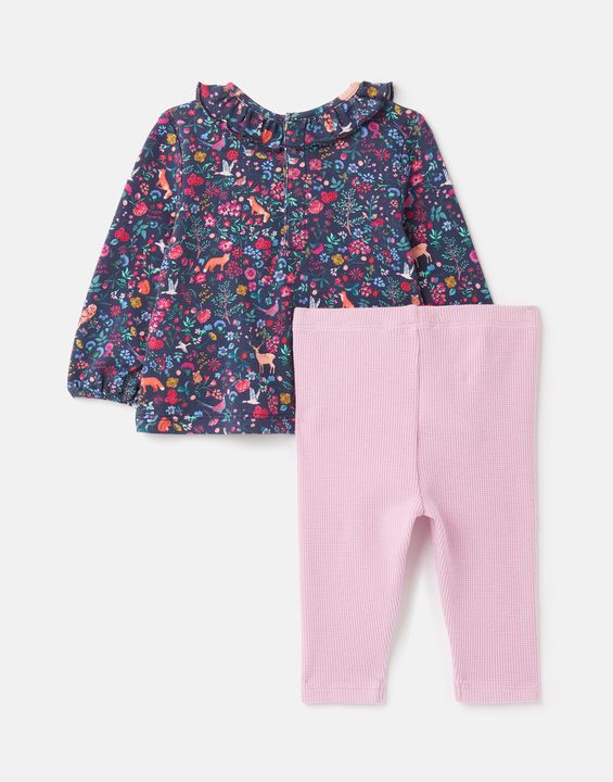 Posie Wood Ditsy Organically Grown Cotton Frill Top & Leggings