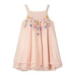 Sedona Pink Embroidered Sleeveless Layered Girls Dress - Select Size