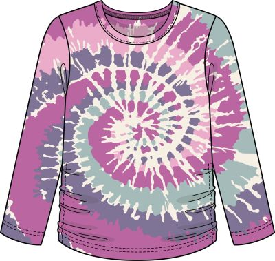 Purple Swirl Tie Dye Top With Cinch Sides - Select Size