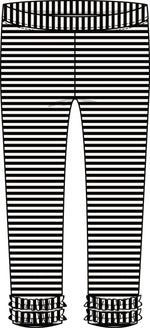 Black Stripe Legging with Ruching - Select Size