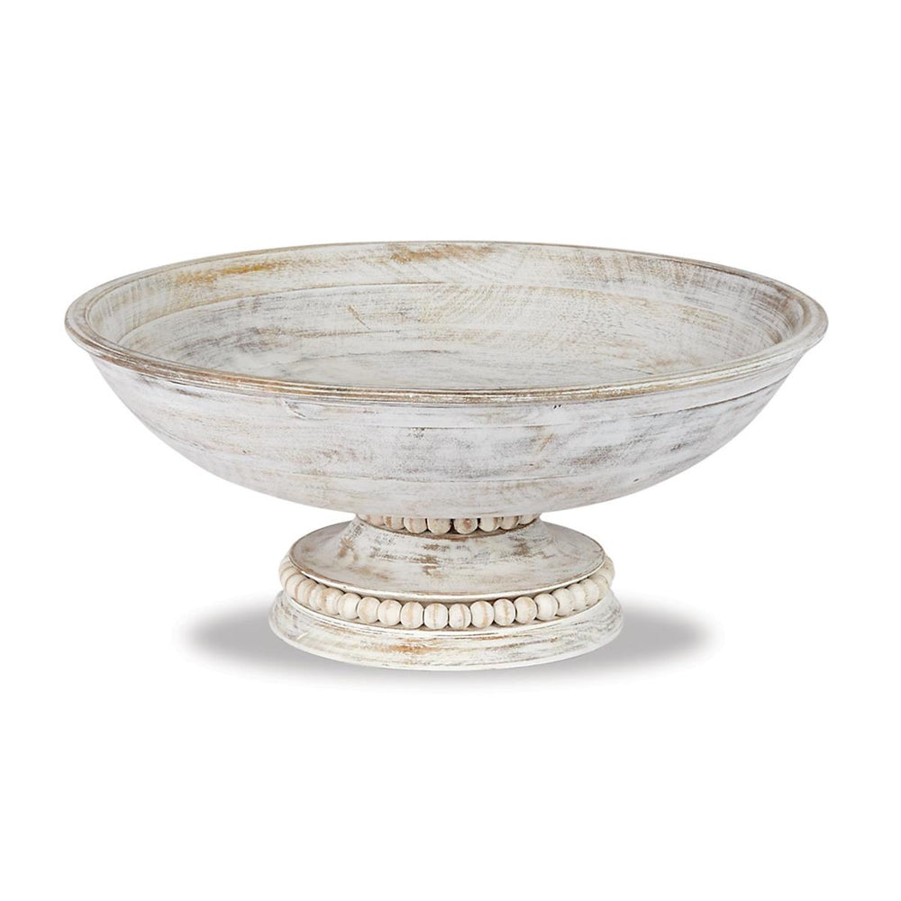 
            
                Load image into Gallery viewer, Beaded Wood Pedestal Bowl
            
        