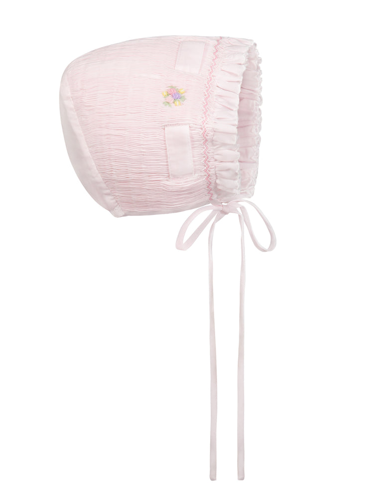 Secret Garden Bonnet - White & Pink - Select Size