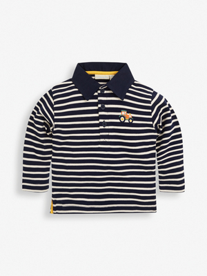 Tractor Polo Shirt in Navy & Ecru - select size