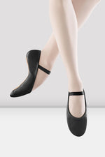 S0205L - Black - Ladies Dansoft Leather Ballet Shoe - Select Size