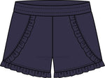 Navy Terry Ruffle Shorts -Select Size