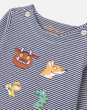 
            
                Load image into Gallery viewer, Gruffalo Harriet Organically Grown Cotton Applique’ Stripe Top  - Select Size
            
        