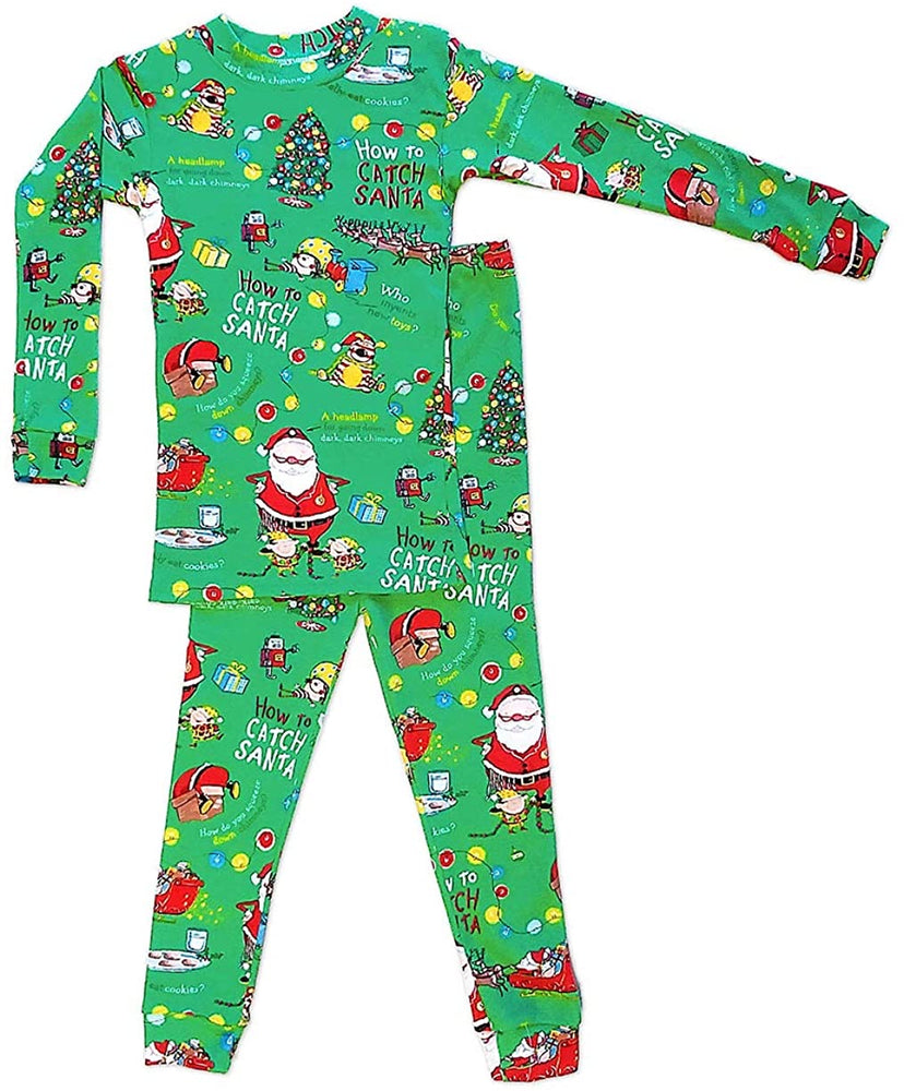 How to Catch Santa Pajamas - Choose White Or Green Background