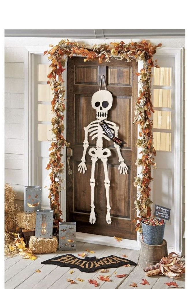 Skeleton Halloween Door Hangers - Select “Creep It Real” Or “Haunted Home”