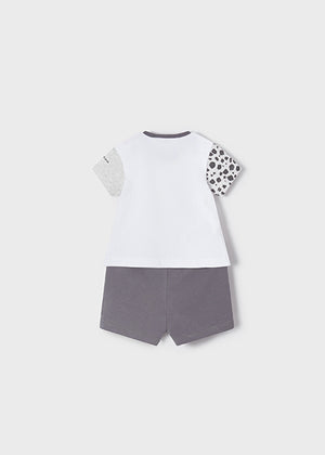 
            
                Load image into Gallery viewer, Leopard White &amp;amp; Gray Knit Infant Boys Short Set  - Select Size
            
        